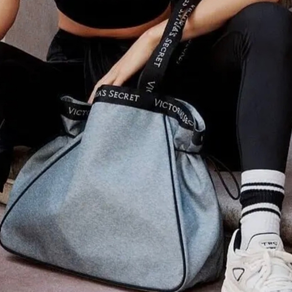 Victoria's Secret Blue Tote with Logo Strap
